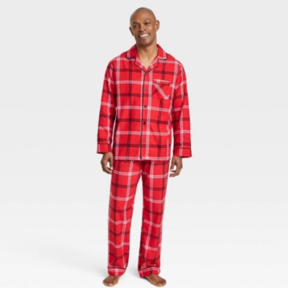 Wondershop Red Plaid Flannel Pajama Set